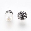 Polymer Clay Rhinestone Beads with Natural Cultured Freshwater Pearl RB-P030-H01-2