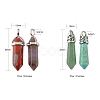 14Pcs 14 Style Chakra Natural & Synthetic Gemstone Pointed Pendants G-LS0001-76-3