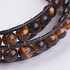 Natural Tiger Eye Wrap Bracelet BJEW-JB03613-04-2