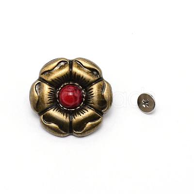 1-Hole Alloy & Turquoise Decorative Rivets PALLOY-WH0092-16A-AB-1