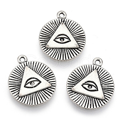 Tibetan Style Eye Alloy Pendant Rhinestone Settings PALLOY-T075-200AS-1