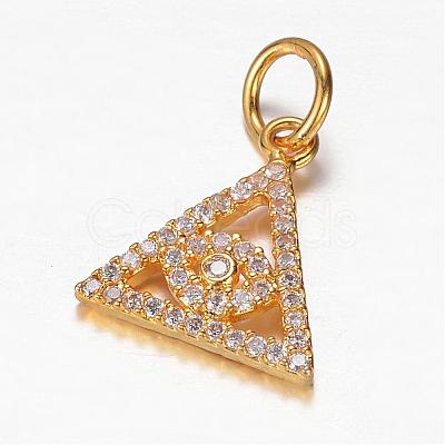 Brass Micro Pave Cubic Zirconia Charms ZIRC-K045-12-1