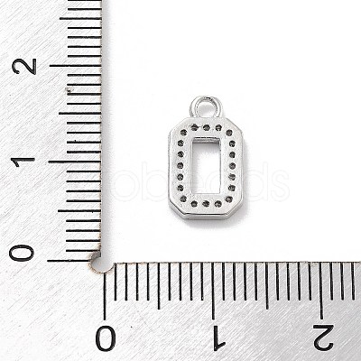 Brass Micro Pave Clear Cubic Zirconia Pendants ZIRC-I067-02A-1