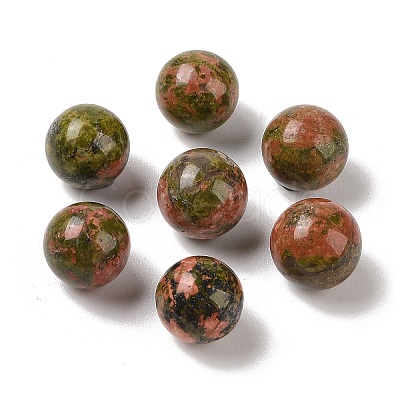 Natural Unakite No Hole Sphere Beads G-K353-04B-05-1