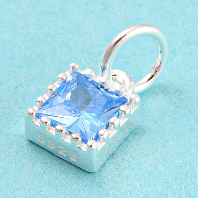 925 Sterling Silver Birthstone Charms STER-G035-01A-03-1