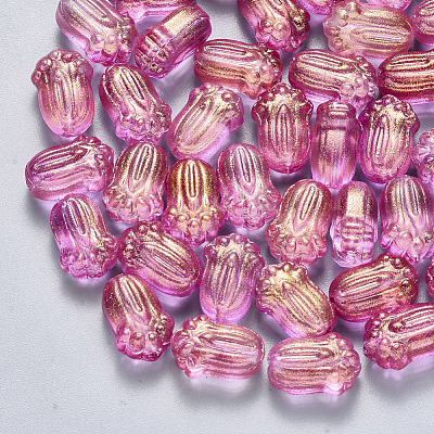 Transparent Spray Painted Glass Beads GLAA-S190-004A-06-1