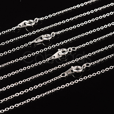 Nickel Free Silver Color Plated Brass Chain Necklaces X-SW028-S-1