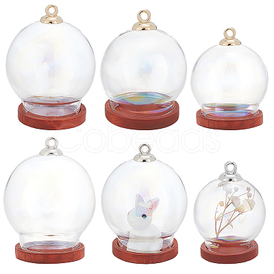 DELORIGIN 6 Sets 3 Style Glass Dome Cover ODIS-DR0001-02-1