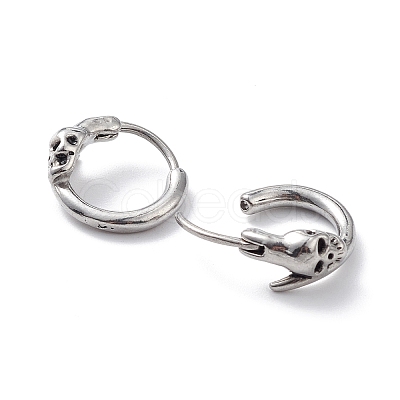 Non-Tarnish 304 Stainless Steel Skull Hoop Earrings for Men Women EJEW-F312-03AS-1