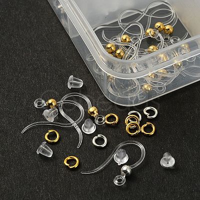 40Pcs 2 Color Eco-Friendly Plastic Earring Hooks DIY-YW0007-13-1