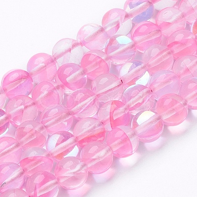 Synthetic Moonstone Beads Strands G-K280-01-8mm-03-1