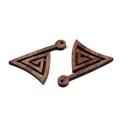 Natural Walnut Wood Pendants WOOD-T032-03-1