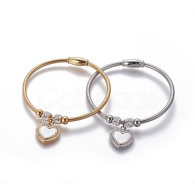 304 Stainless Steel Charms Bangles BJEW-P258-05-1