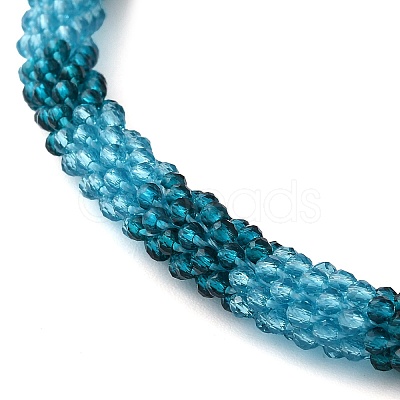 Glass Crochet Beaded Necklace NJEW-Z029-04G-1