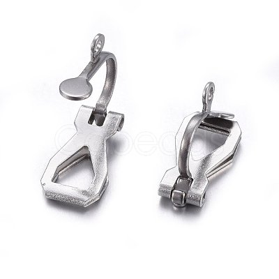 Non-Tarnish 304 Stainless Steel Clip-on Earring Findings X-STAS-O110-21P-1