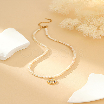 White and Yellow Bead Necklaces GP0175-2-1