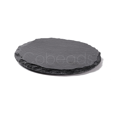 Natural Black Stone Cup Mat AJEW-G036-03-1