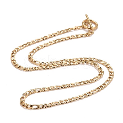 Ion Plating(IP)  304 Stainless Steel Chain Necklaces X-NJEW-A002-06G-1