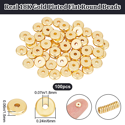 Beebeecraft 100Pcs Brass Beads KK-BBC0012-14B-1