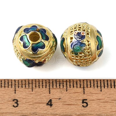 Rack Plating Brass Enamel Beads KK-P276-22A-G-1