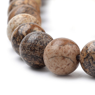 Natural Picture Jasper Beads Strands G-S259-27-6mm-1