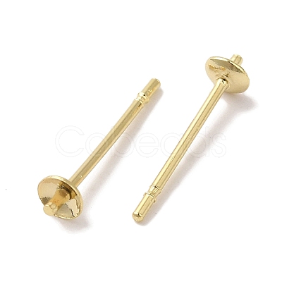 Brass Studs Earrings Finding KK-K383-01A-G-1