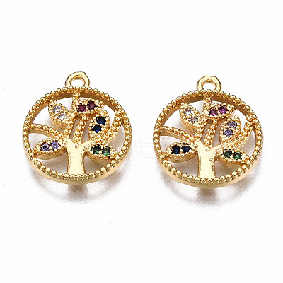 Brass Micro Pave Cubic Zirconia Charms KK-Q277-075-NF-1