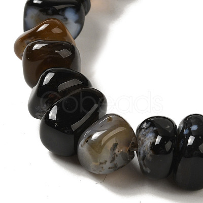 Natural Black Agate Beads Strands G-NH0017-B04-03-1