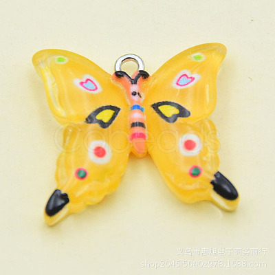 Transparent Resin Pendants RESI-G046-02P-01-1