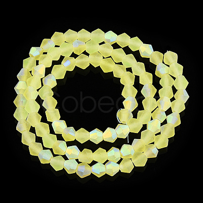 Imitate Austrian Crystal Bicone Frosted Glass Beads Strands GLAA-F029-TM4mm-A21-1