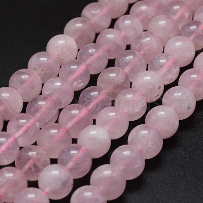 Natural Madagascar Rose Quartz Beads Strands G-K285-33-6mm-02-1