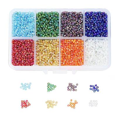 1 Box 12/0 Glass Seed Beads Transparent Colours Rainbow DIY Loose Spacer Mini Glass Seed Beads SEED-X0050-2mm-12-1