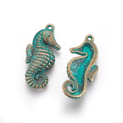 Sea Horse Alloy Pendants PALLOY-O068-13-NF-1