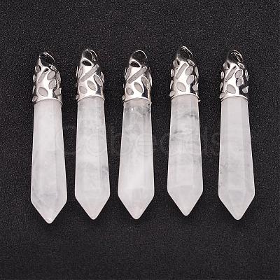 Natural Quartz Crystal Big Pointed Pendants G-K131-03I-1