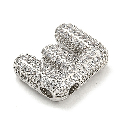 Platinum Plated Brass Micro Pave Cubic Zirconia Pendants KK-L073-001P-E-1