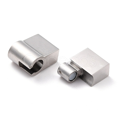 Tarnish Resistant 316 Surgical Stainless Steel Magnetic Clasps with Glue-in Ends STAS-M297-03B-P-1