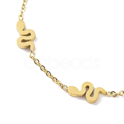 Ion Plating(IP) 304 Stainless Steel Link Chain Bracelets for Women BJEW-H606-10D-G-1