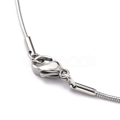 Non-Tarnish 304 Stainless Steel Round Snake Chain Necklaces STAS-G244-88B-P-1