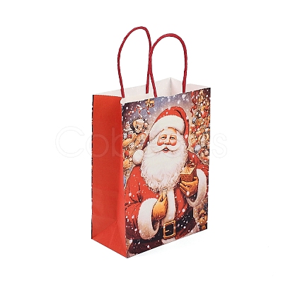 Christmas Paper Santa Claus Printed Tote Bags ABAG-P015-04A-1