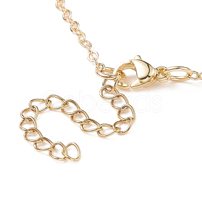 Enamel Apple Pendant Necklace with Golden Brass Cable Chains for Teachers' Day NJEW-TA00047-1