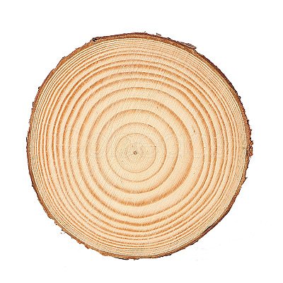 Flat Round Natural Pine Wooden Slices WOCR-PW0001-388B-1