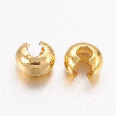 Brass Crimp Beads Covers X-KK-H291-NFG-NF-1