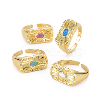 Natural Opal Cuff Ring for Women RJEW-T016-34-NF-1