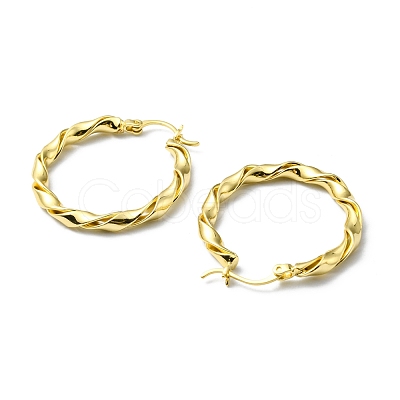 Rack Plating Brass Twist Wrap Hoop Earrings EJEW-D055-19G-1