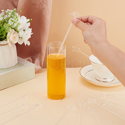 Nbeads 30Pcs 3 Style Transparent Acrylic Stirring Rods TACR-NB0001-30A-1