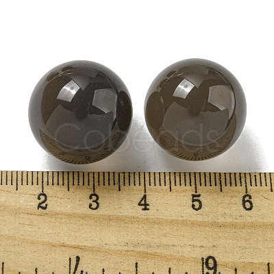 Natural Grey Agate Round Ball Figurines Statues for Home Office Desktop Decoration G-P532-02A-10-1