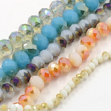 Electroplate Imitation Jade Glass Beads Strands EGLA-D020-M-1