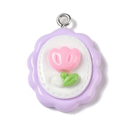 Opaque Resin Pendants RESI-S403-04C-1