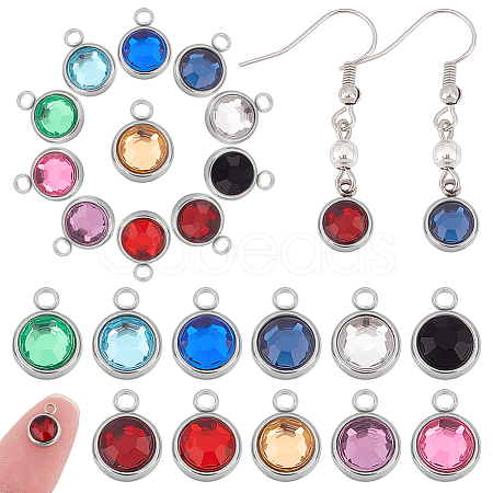 Unicraftale 22Pcs 11 Colors 304 Stainless Steel Charms STAS-UN0024-21-1