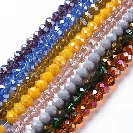 Electroplate Glass Beads Strands EGLA-T025-01C-1